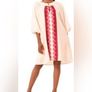 Chic Long Sleeve Dress with Pink Pattern